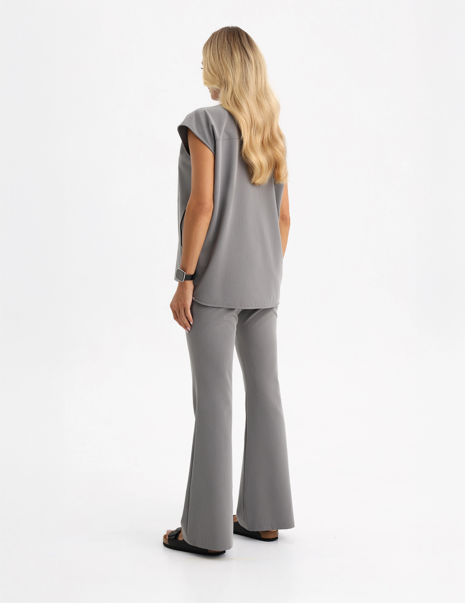 Women's Medical Scrub Pants Flare - SHARK GRAY