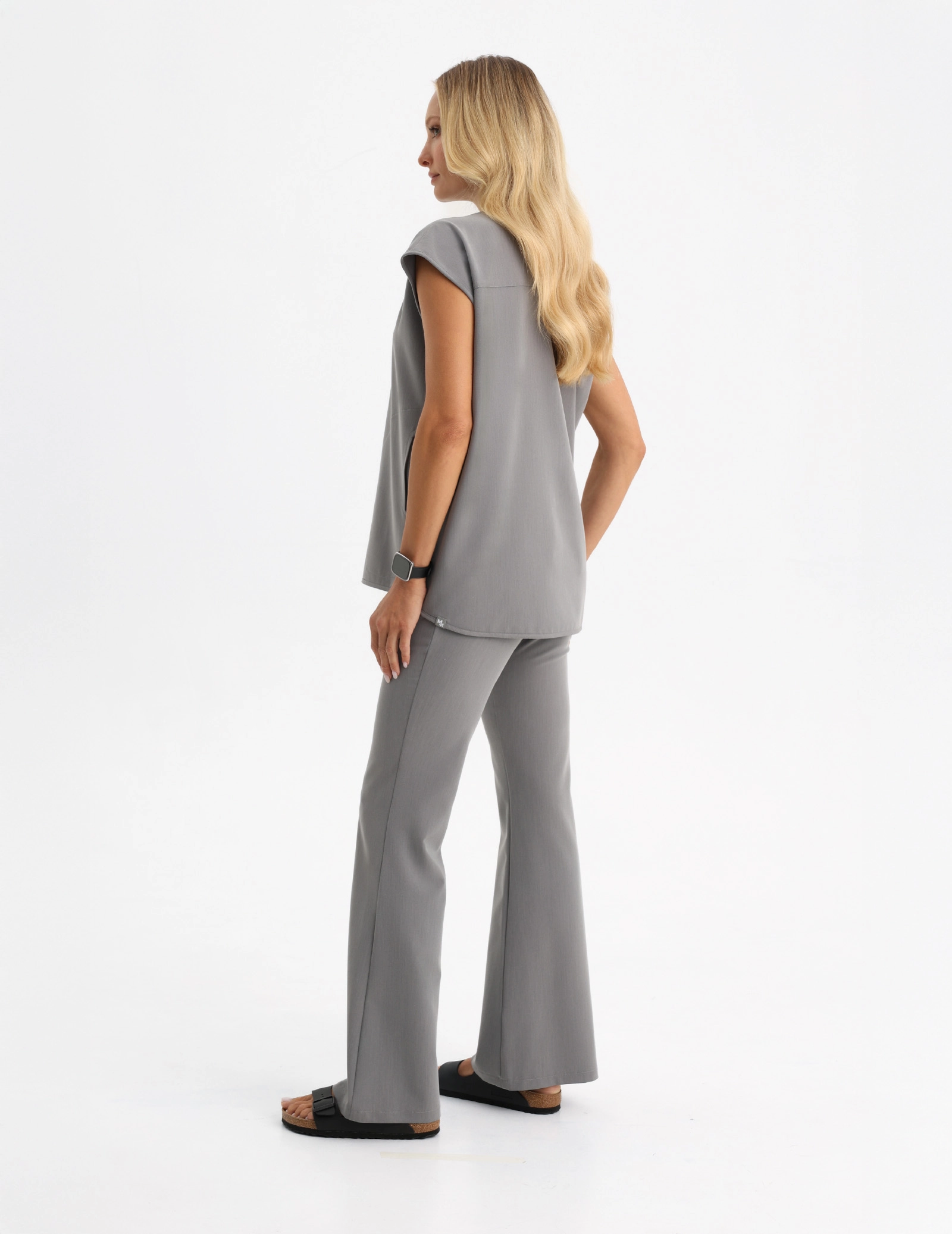 Women's Medical Scrub Pants Flare - SHARK GRAY