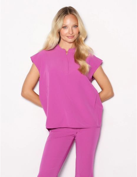 Medical Scrub Top Khloe - ELECTRIC PINK