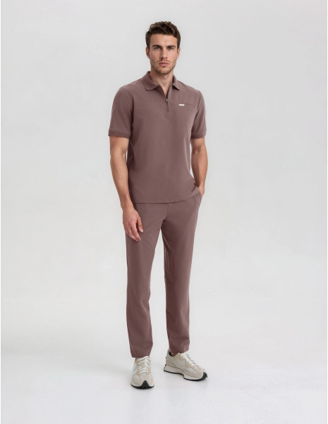 Men’s Medical Polo Scrub Top – MOCHA