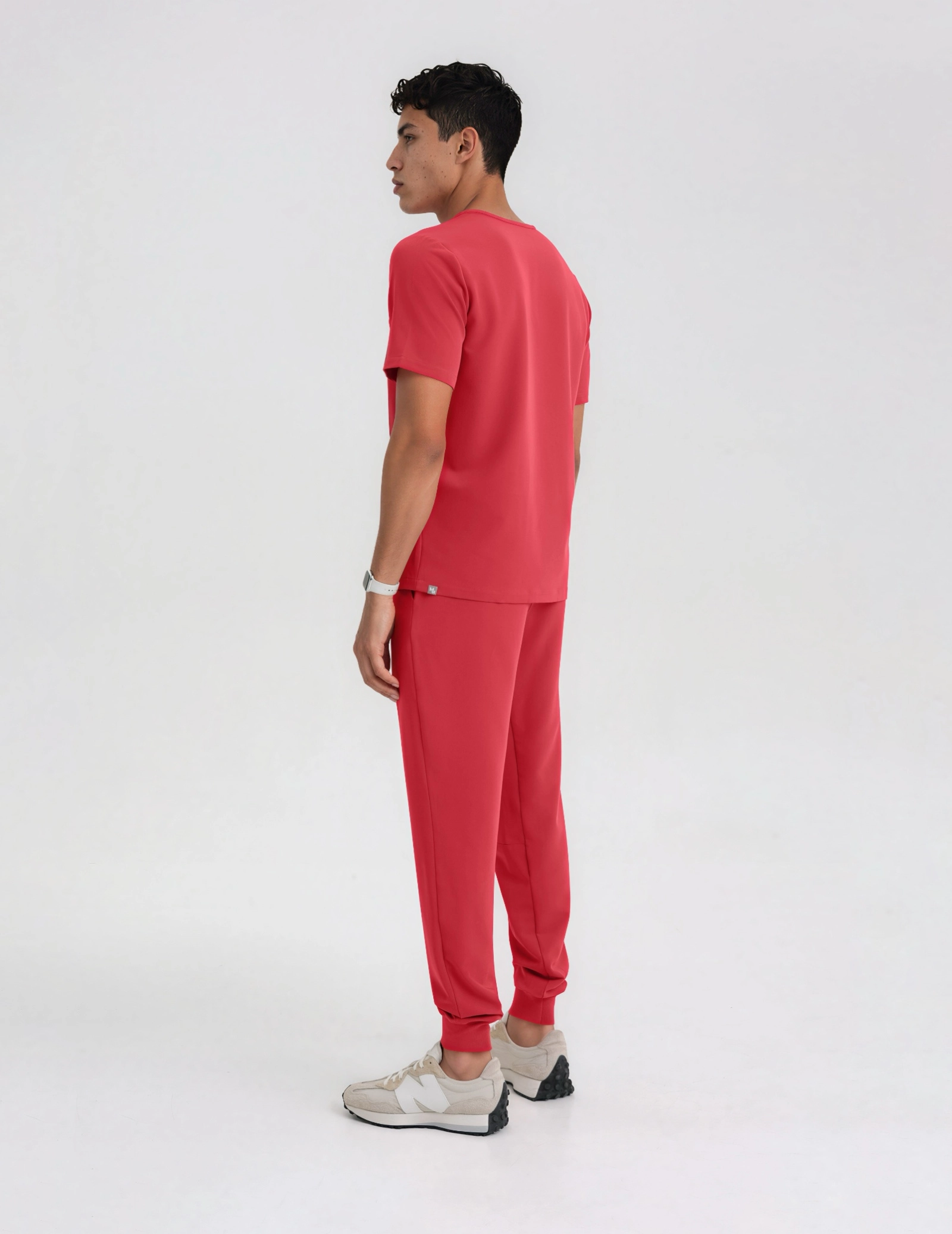 Men's Medical Scrub Joggers - POP RED