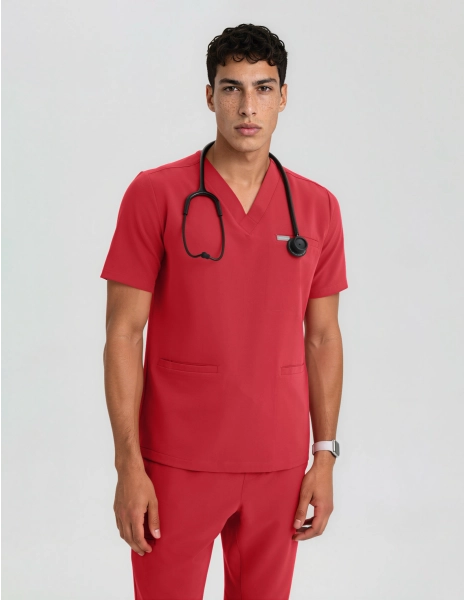 Medical Scrub Top Birbal - POP RED