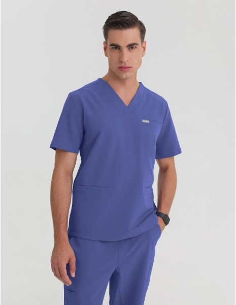 Medical Scrub Top Birbal - DENIM BLUE