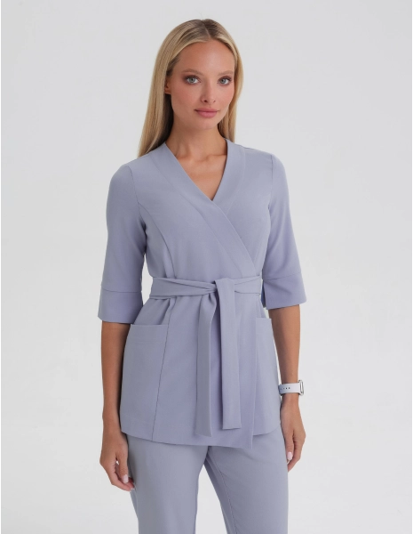 Rosalie tied medical Blouse - MILKY LAVENDER