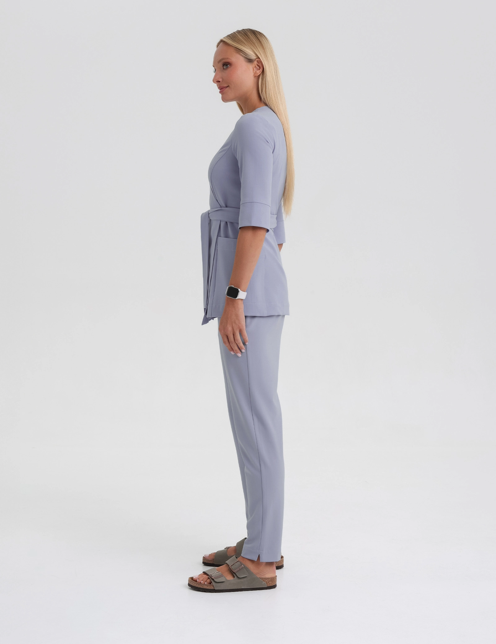 Rosalie tied medical Blouse - MILKY LAVENDER