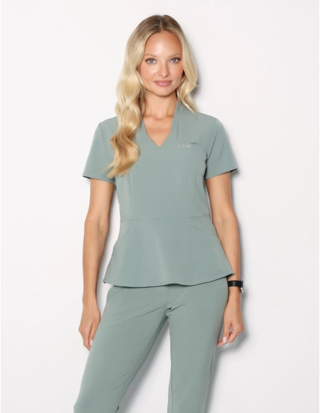 Medical Scrub Top Kori - DUSTY GREEN