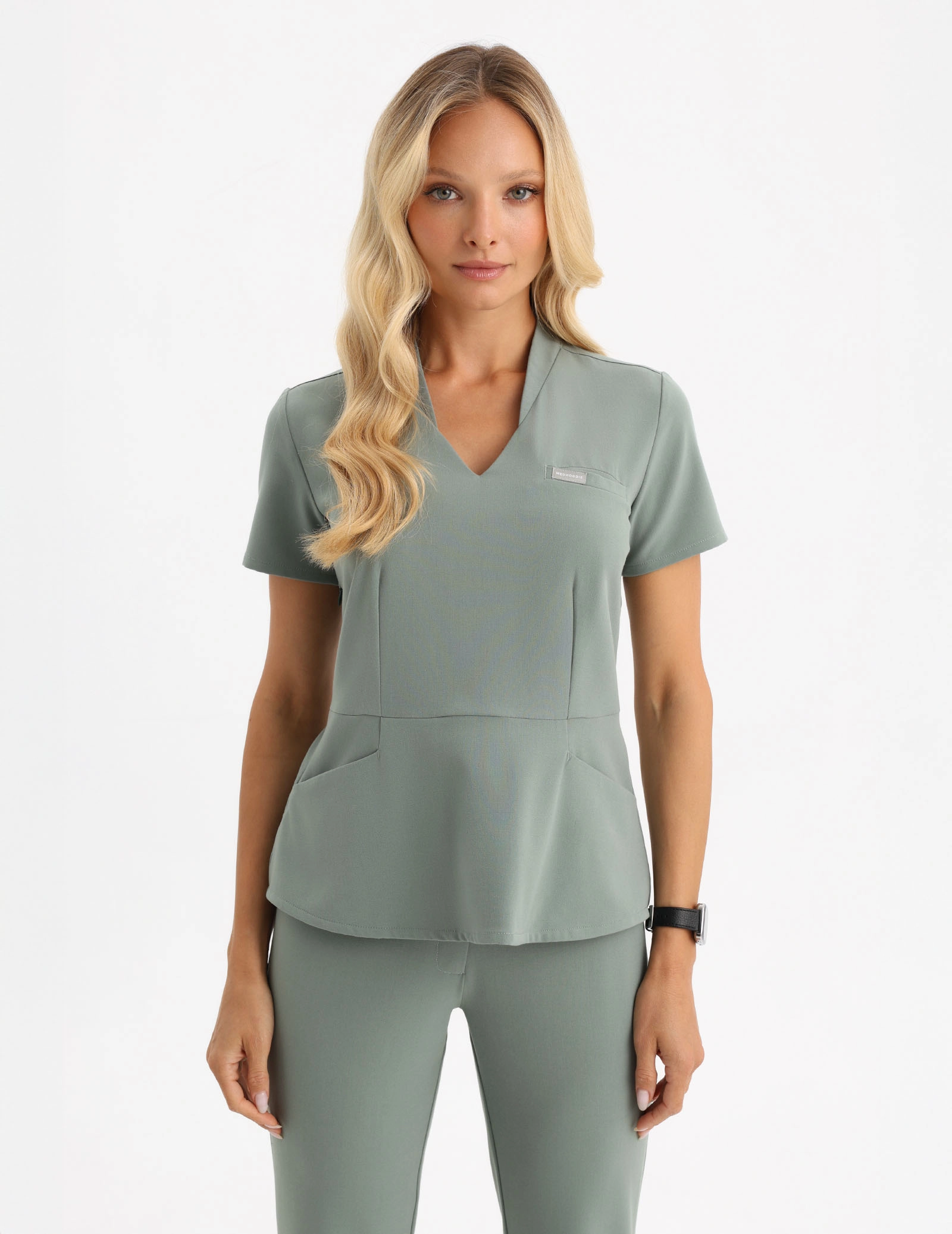 Medical Scrub Top Kori - DUSTY GREEN