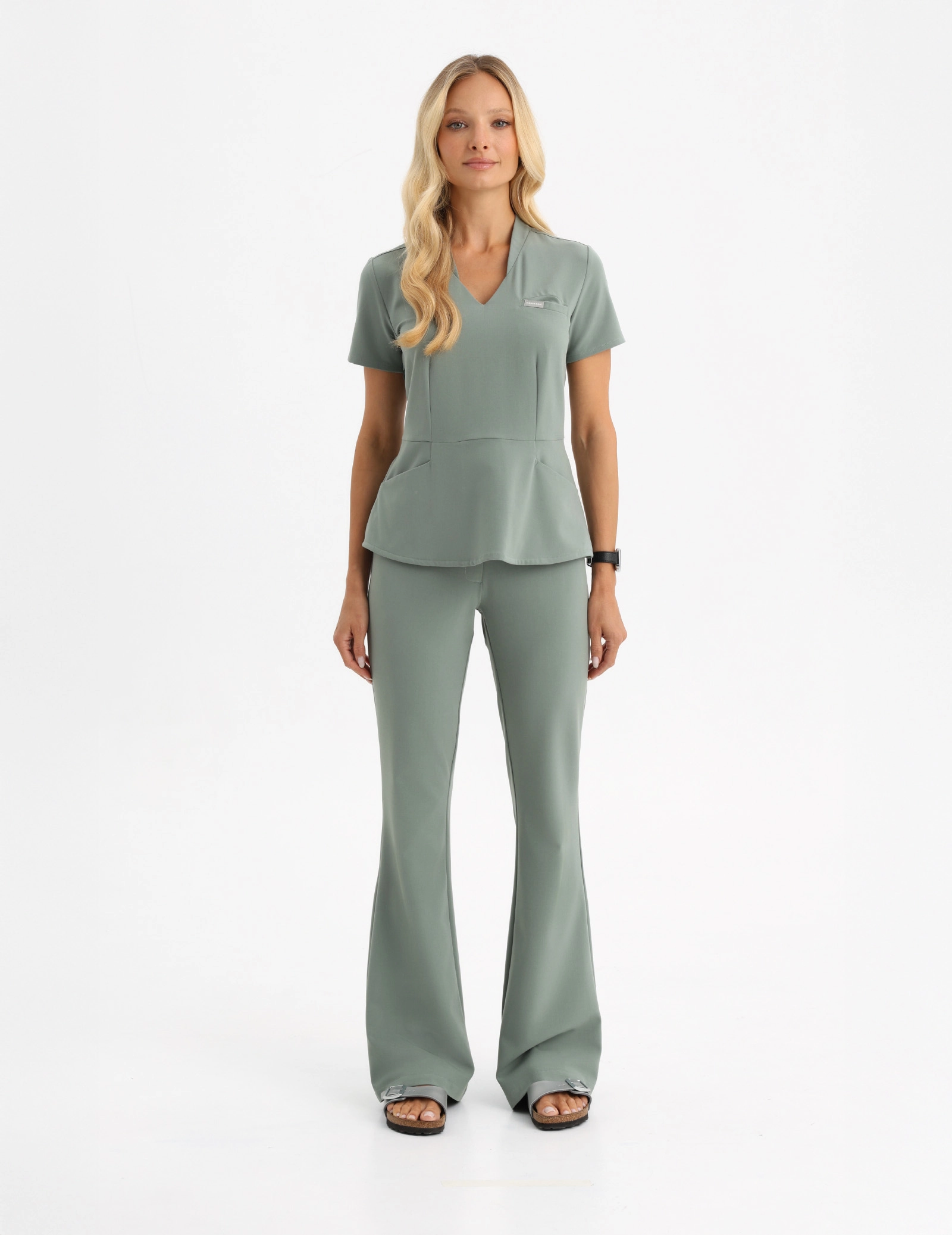 Medical Scrub Top Kori - DUSTY GREEN