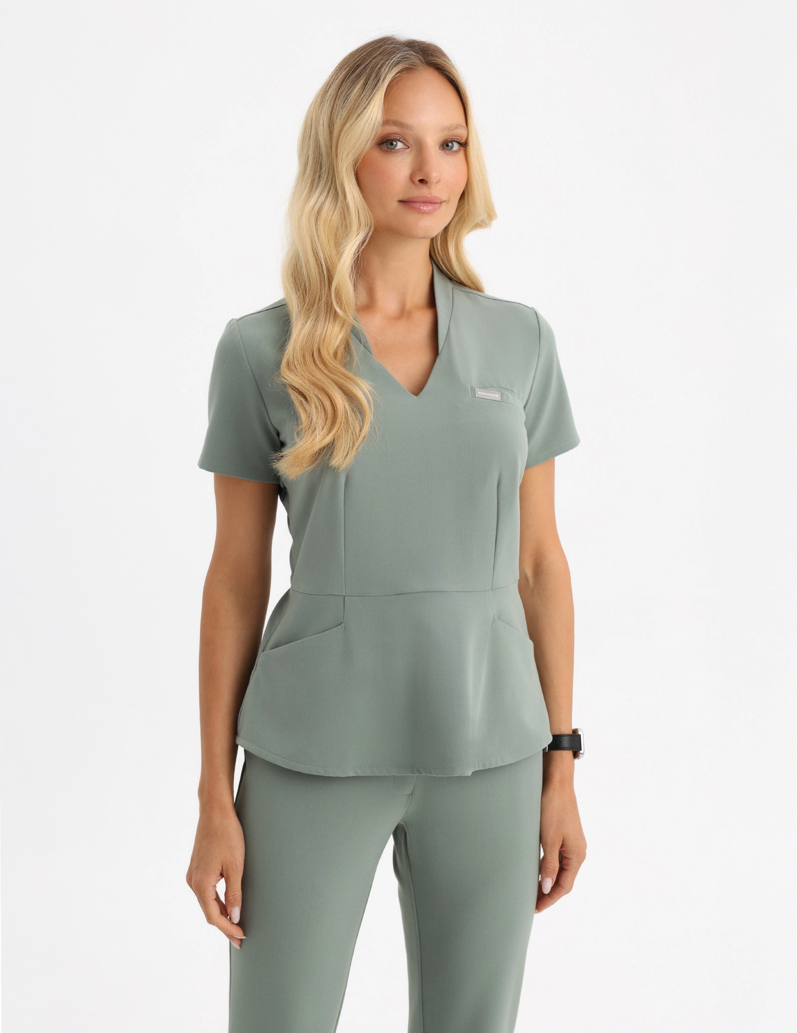 Medical Scrub Top Kori - DUSTY GREEN
