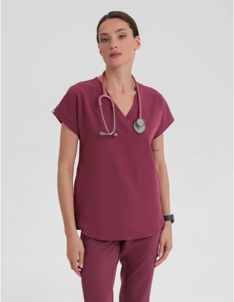 Kendall Scrub Top - MULLED...