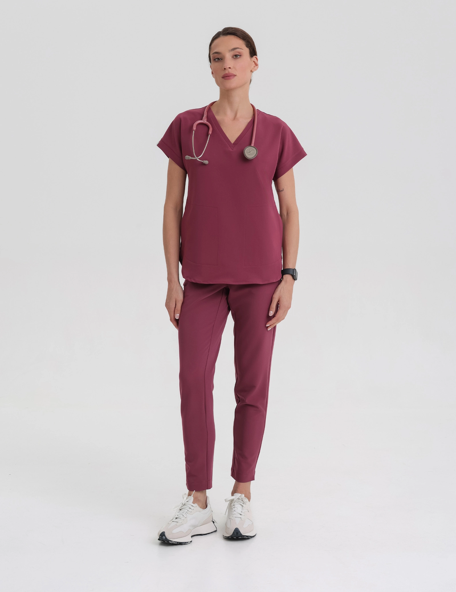 Kendall Scrub Top - MULLED WINE
