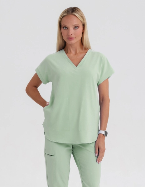 Kendall Scrub Top - MATCHA LATTE
