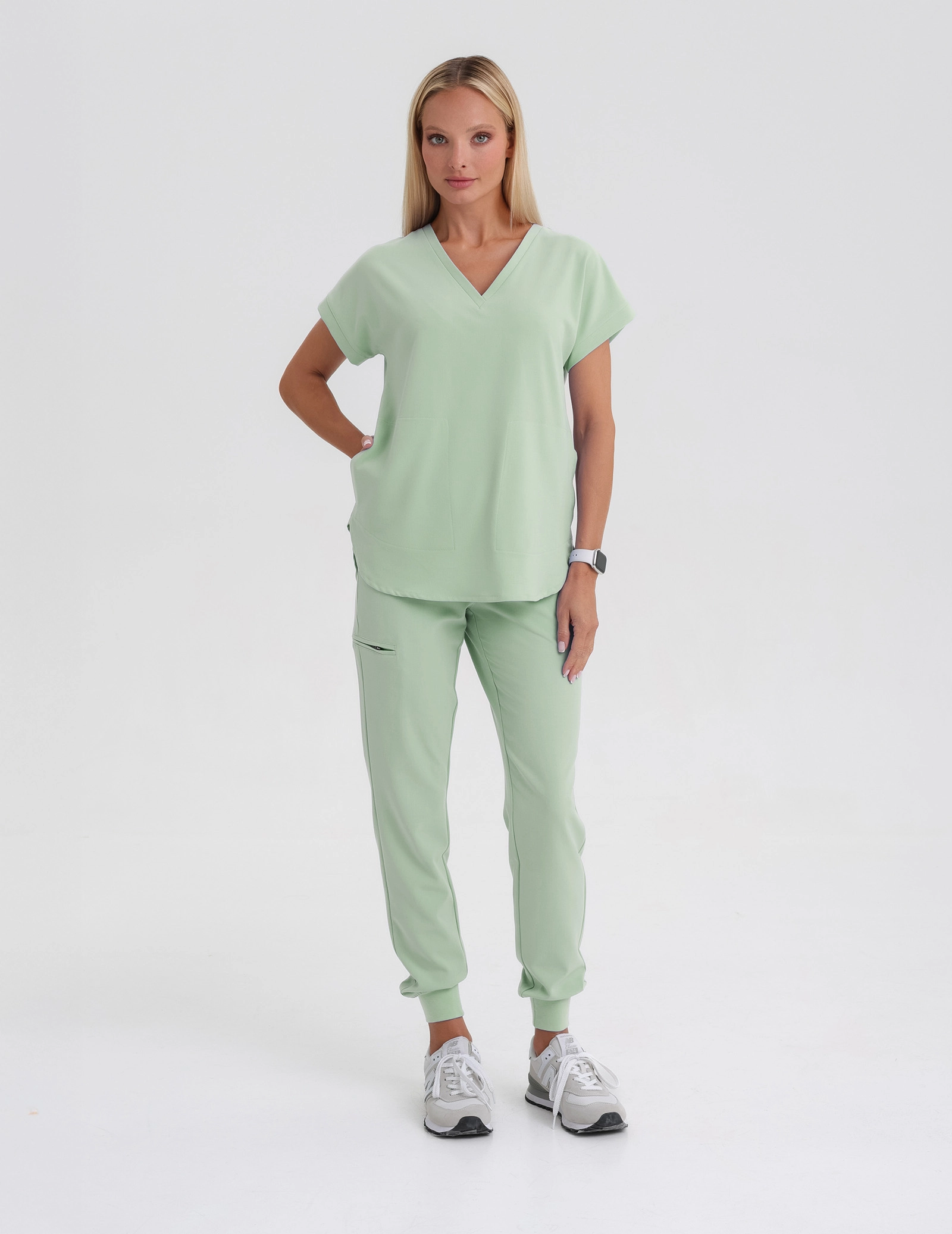 Kendall Scrub Top - MATCHA LATTE