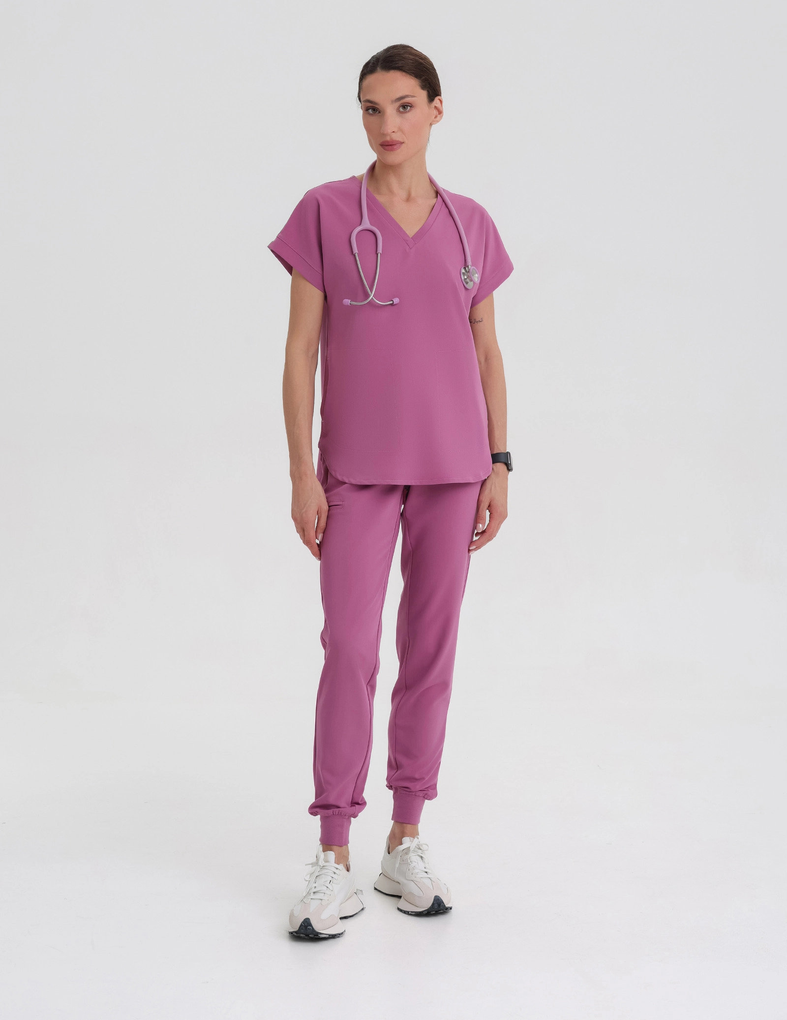 Kendall Scrub Top - BERRY SHAKE