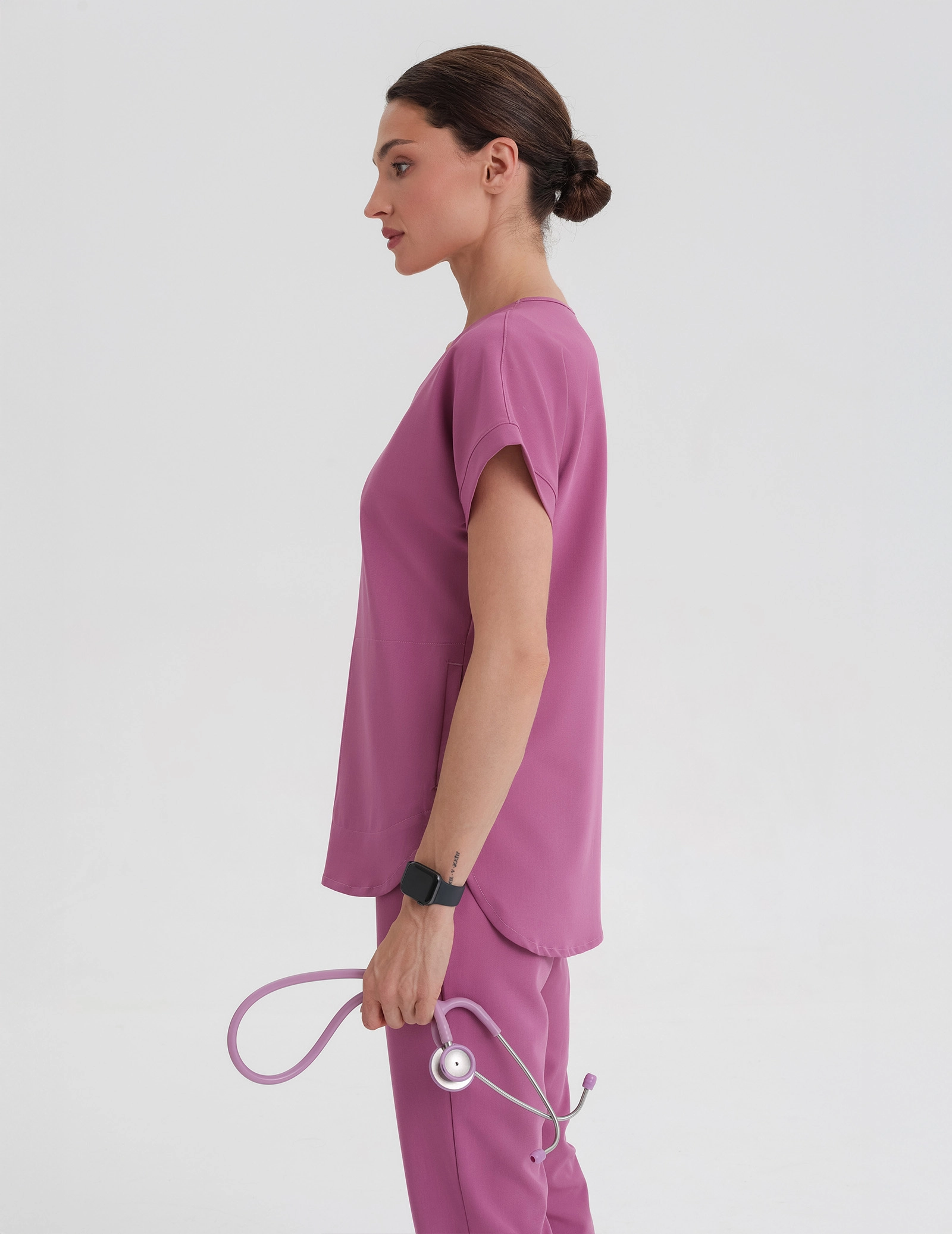 Kendall Scrub Top - BERRY SHAKE
