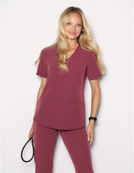 Grace Scrub Top - MULLED WINE