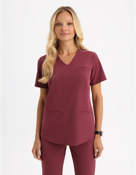 Grace Scrub Top - MULLED WINE