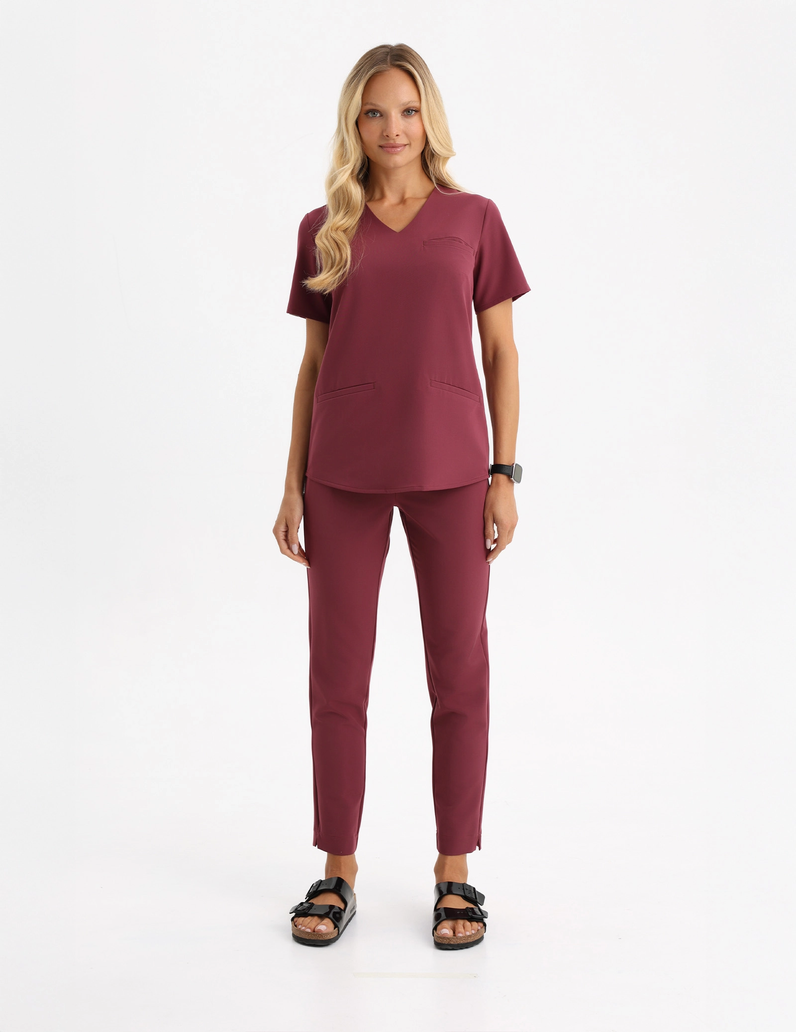 Grace Scrub Top - MULLED WINE