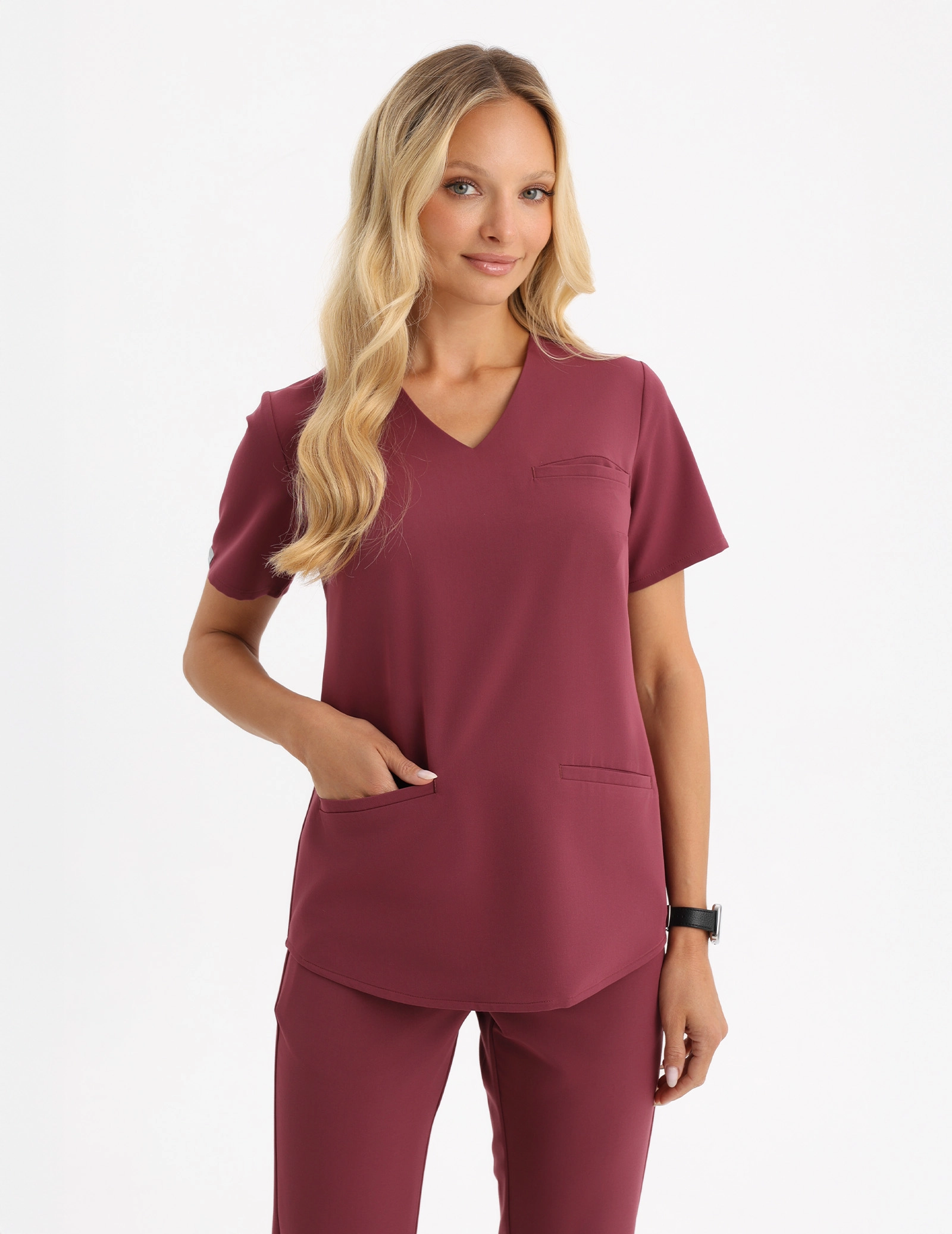 Grace Scrub Top - MULLED WINE