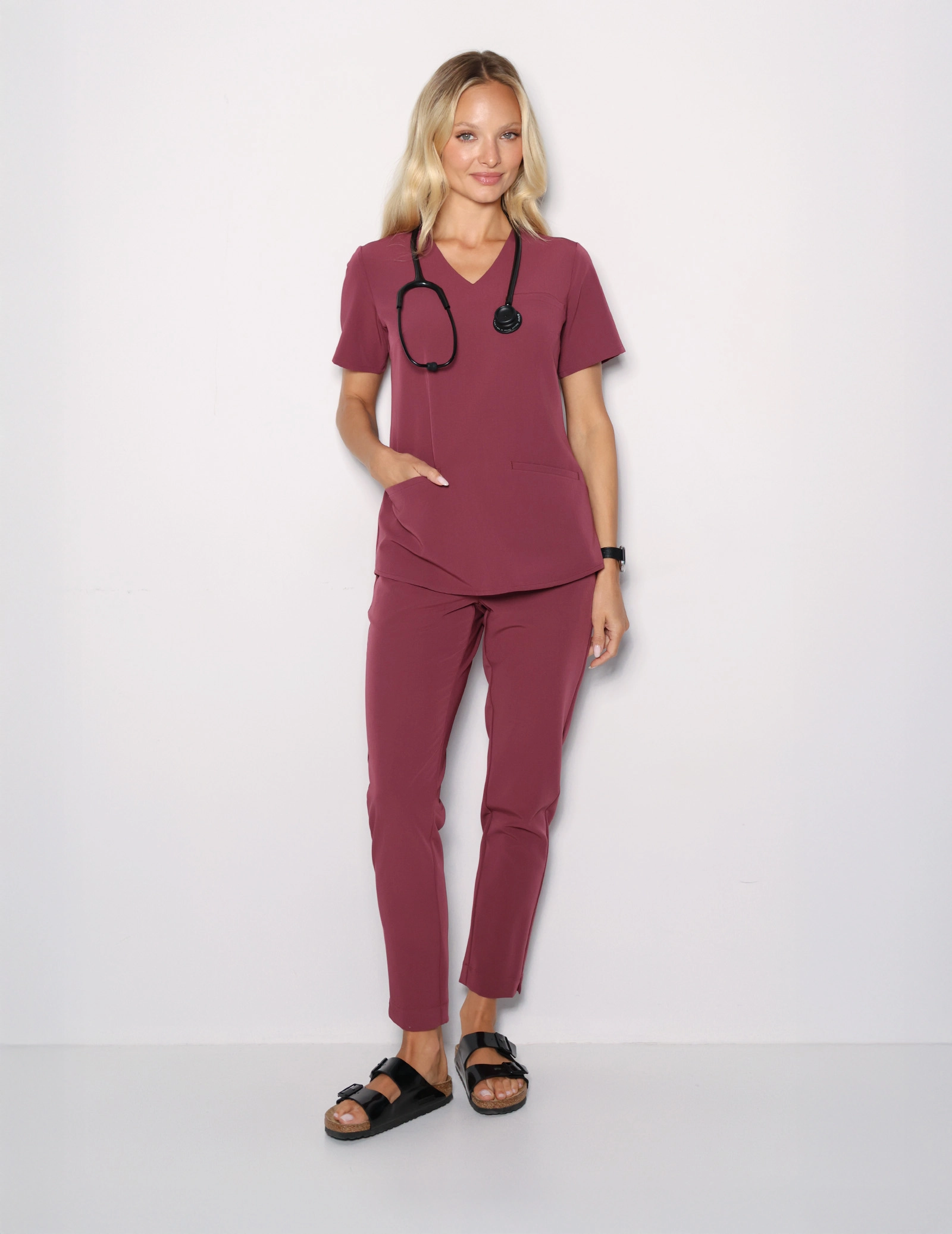 Grace Scrub Top - MULLED WINE