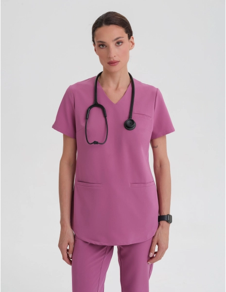 Grace Scrub Top - BERRY SHAKE