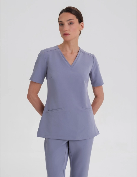 Medical Scrub Top Casy- MILKY LAVENDER