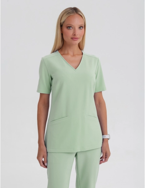 Medical Scrub Top Casy - MATCHA LATTE