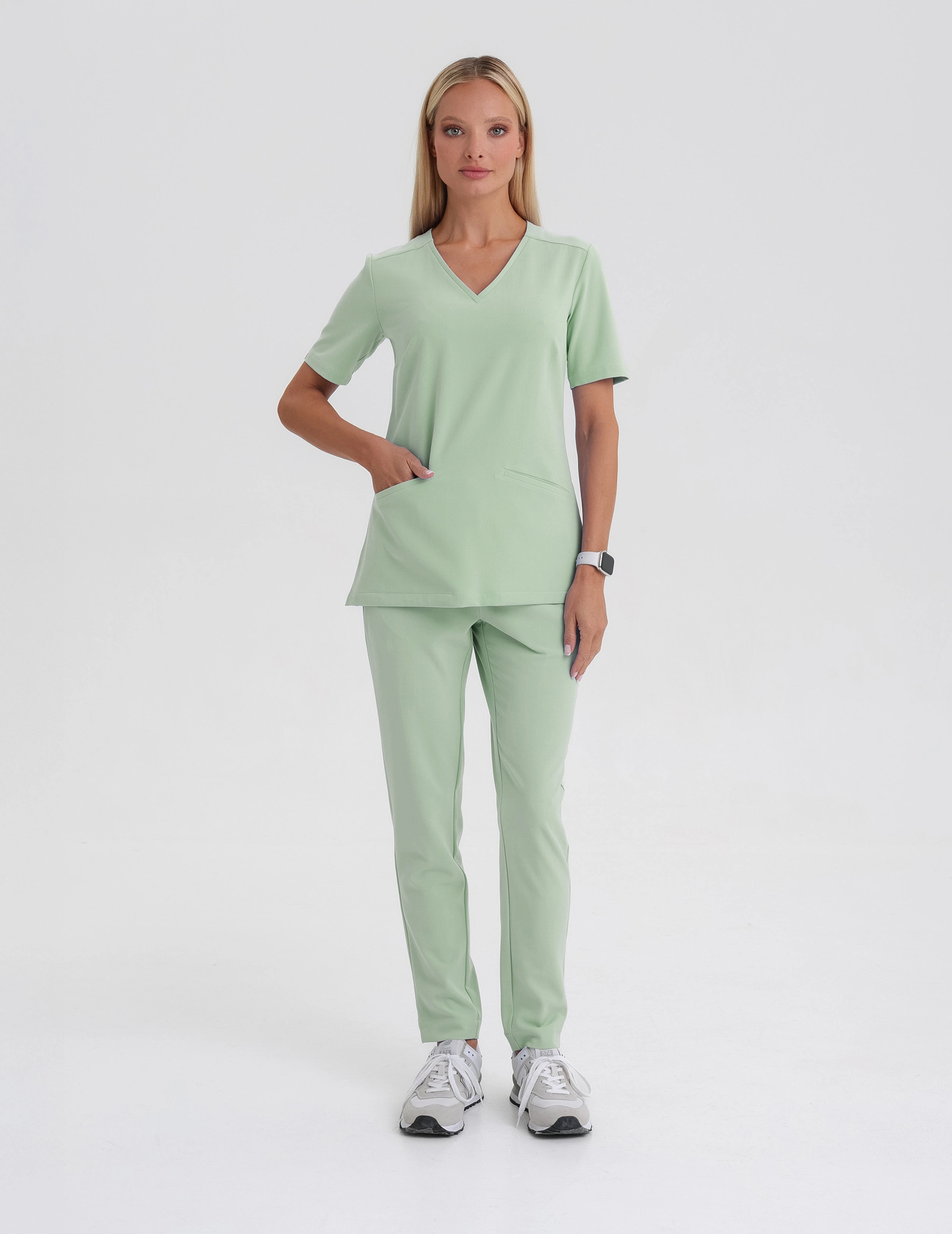 Medical Scrub Top Casy - MATCHA LATTE