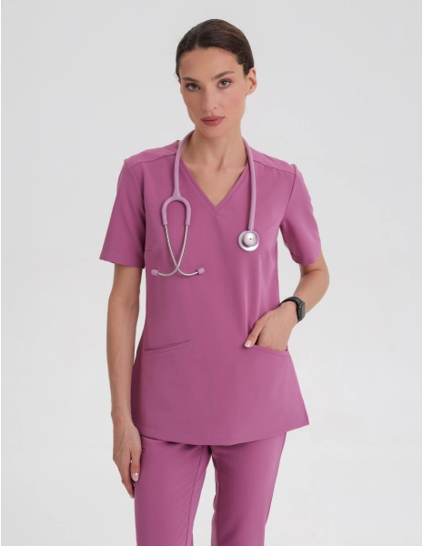Medical Scrub Top Casy- BERRY SHAKE