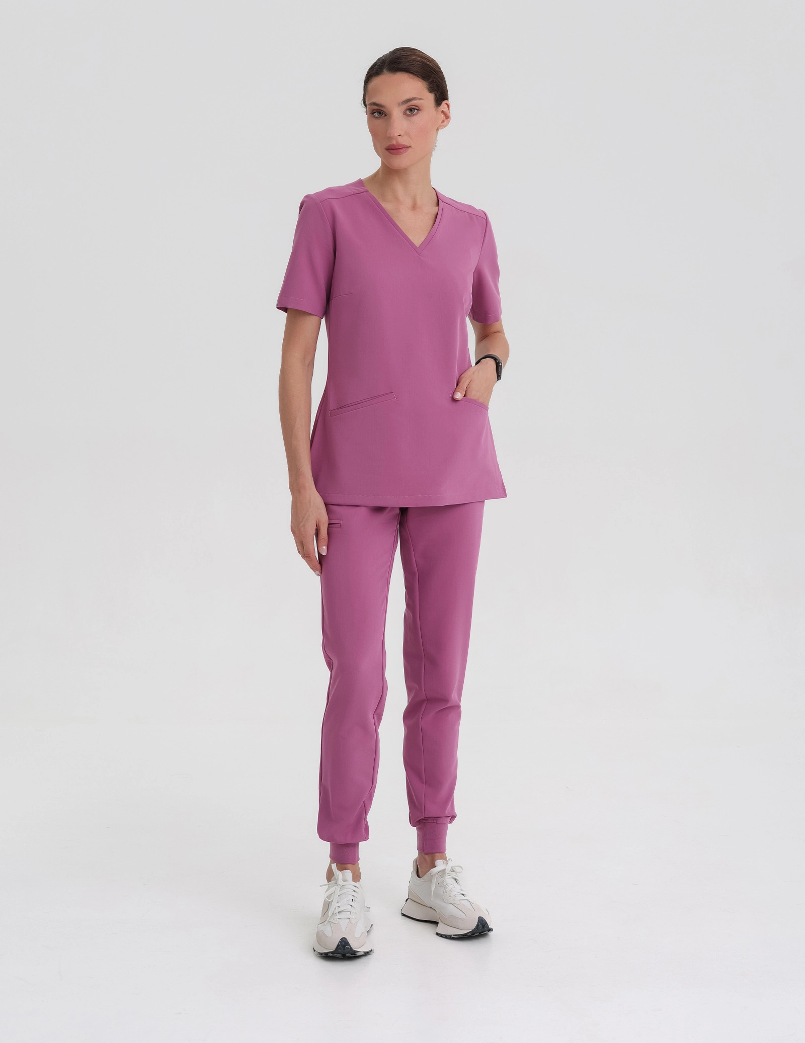 Medical Scrub Top Casy- BERRY SHAKE