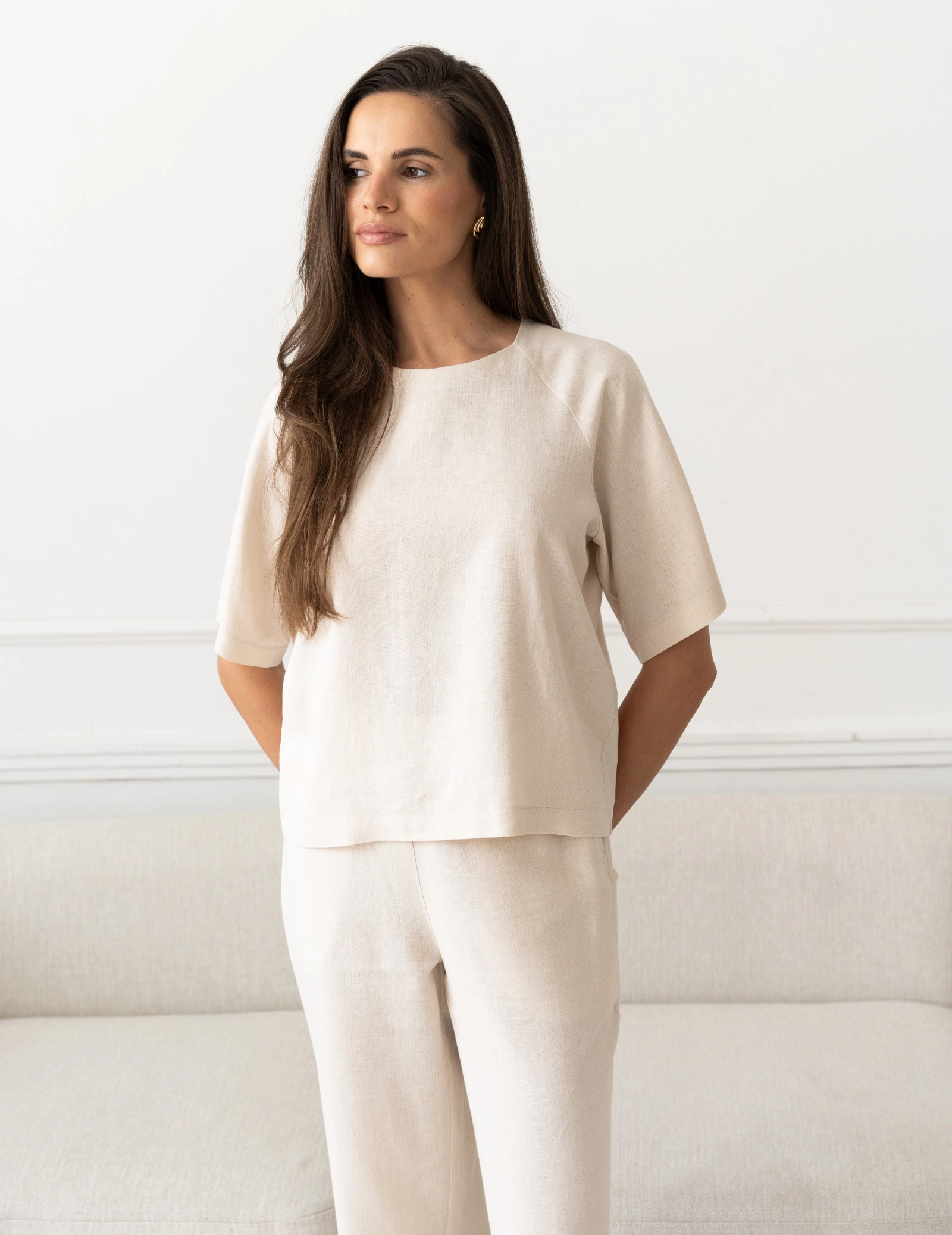 Women's Scrub Top Luna - TUSCAN SAND