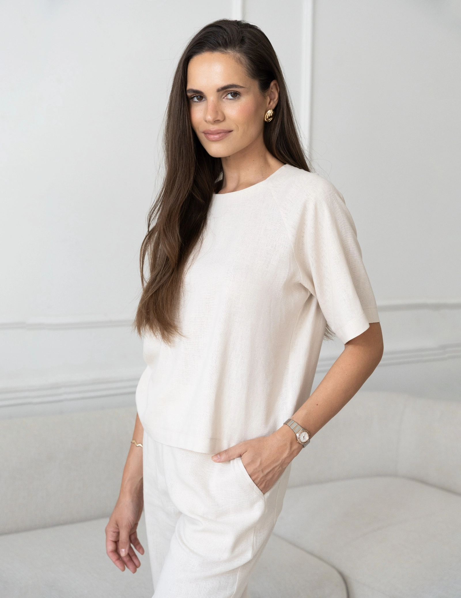 Women's Scrub Top Luna - TUSCAN SAND