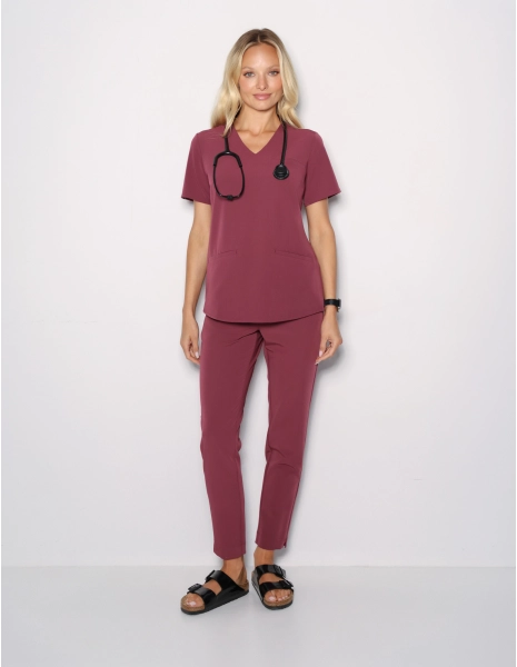 Basic Women`s Pants - MULLED WINE