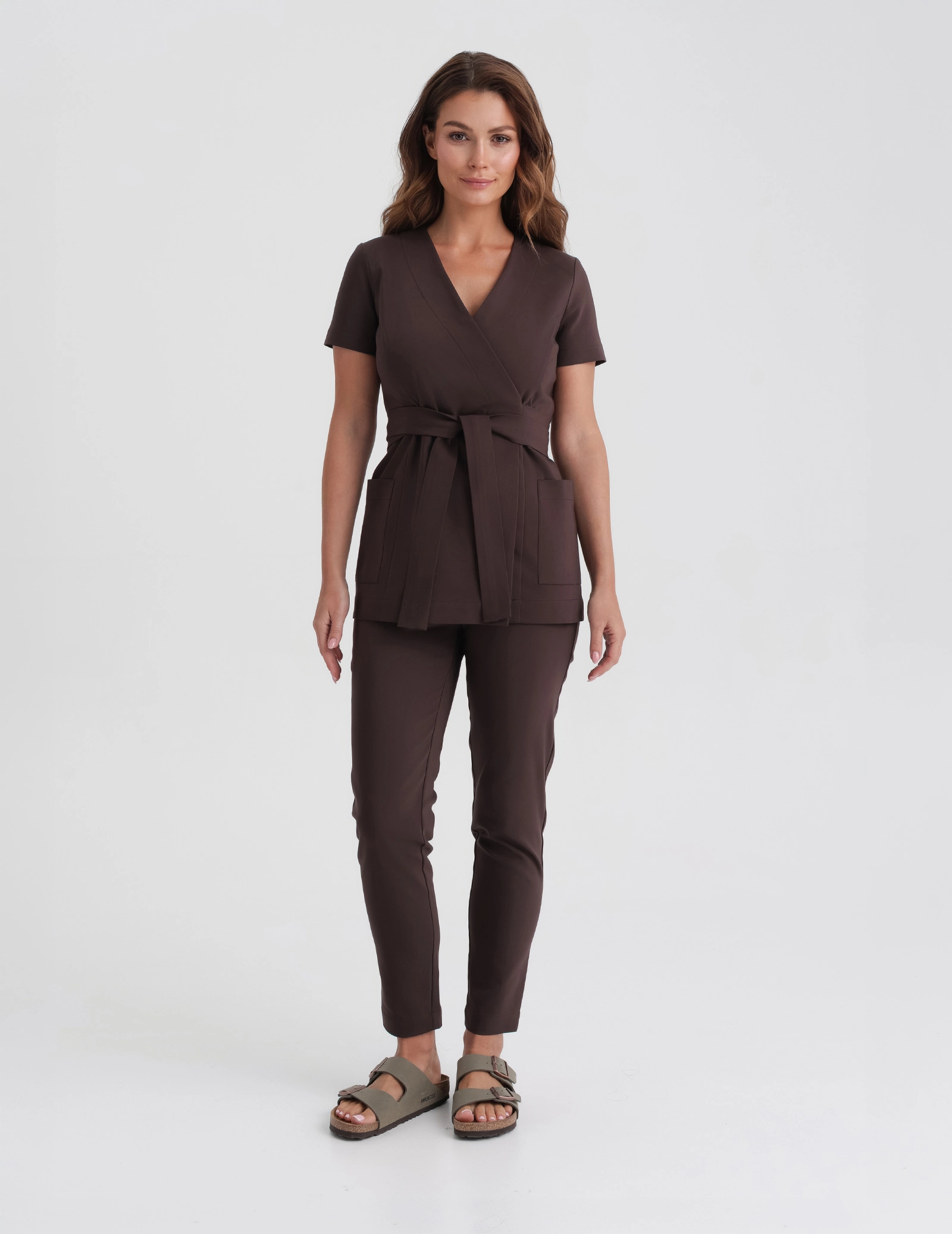 Women's Medical Scrub Pants Slim Fit - ESPRESSO