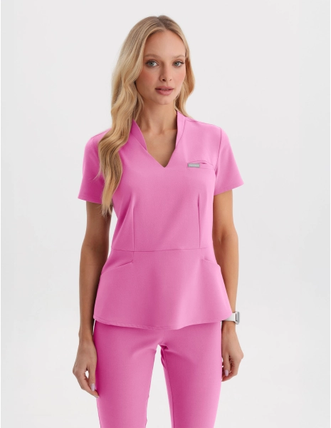 Medical Scrub Top Kori - HOT PINK