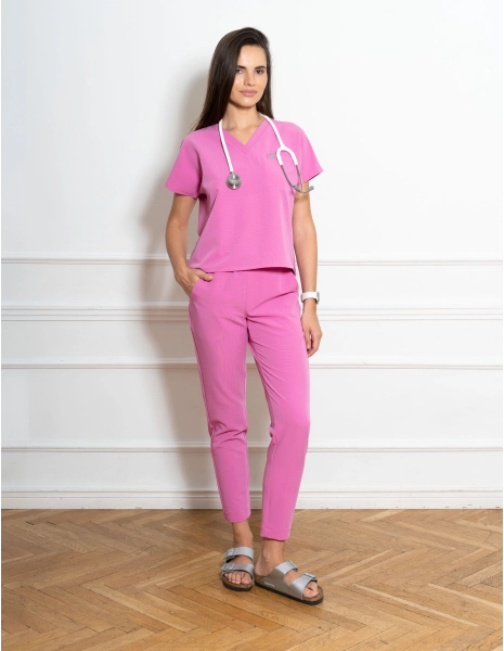 Women's Medical Scrub Pants Basic - HOT PINK