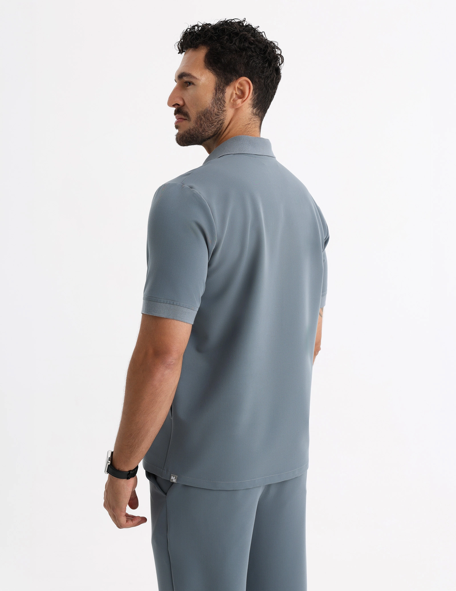 Men's Medical Polo Scrub Top - STORMY