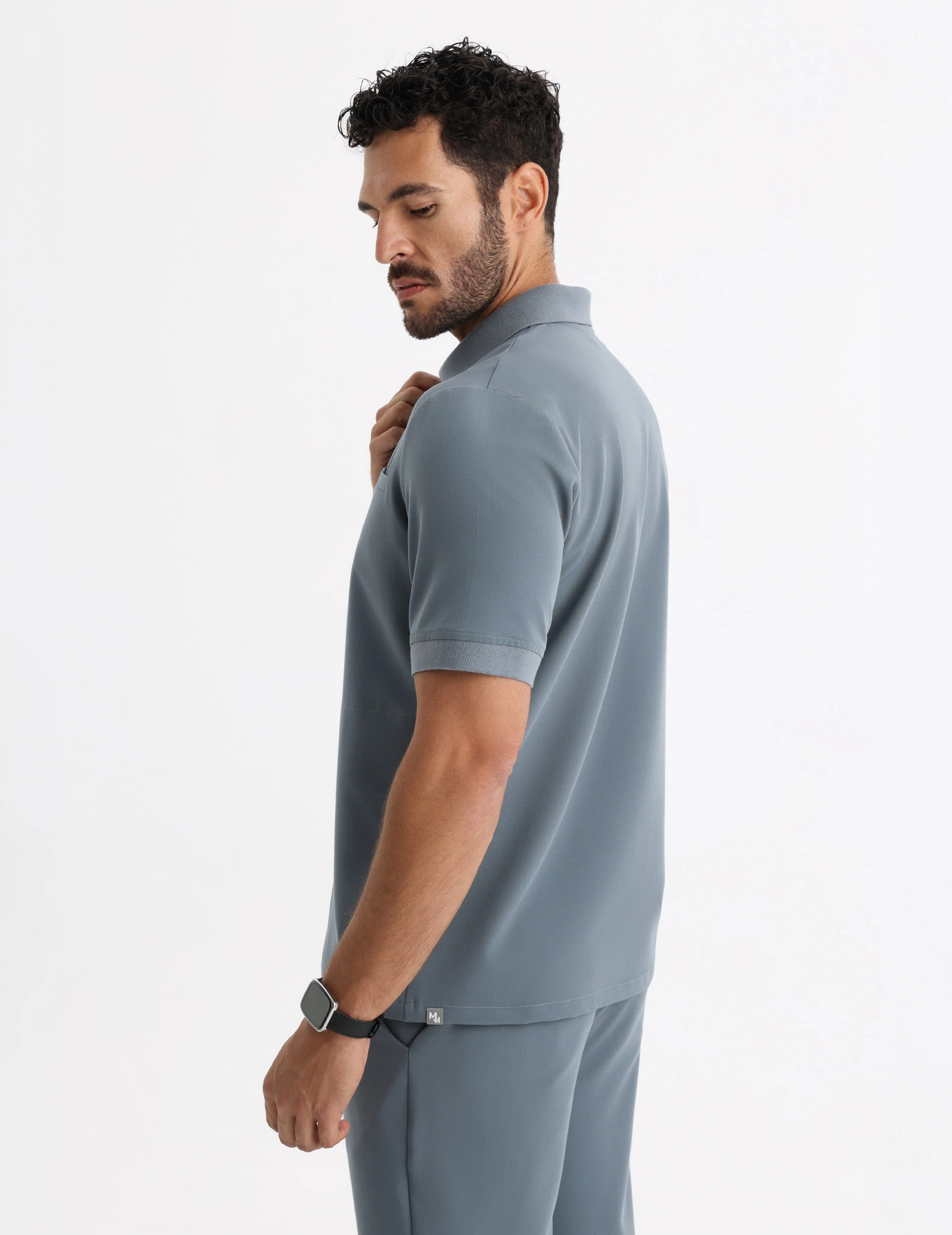 Men's Medical Polo Scrub Top - STORMY