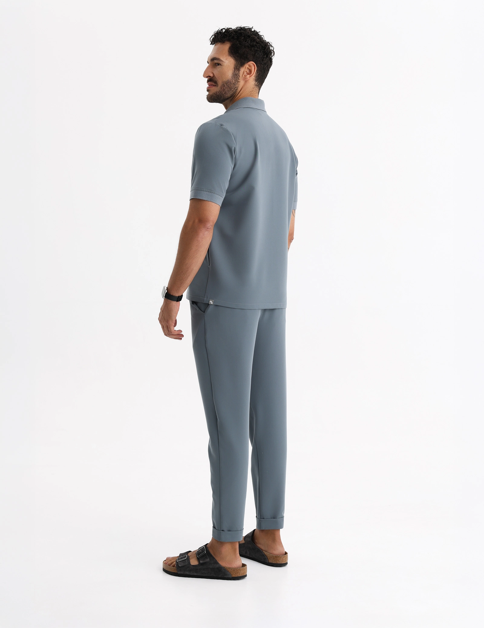 Men's Medical Polo Scrub Top - STORMY