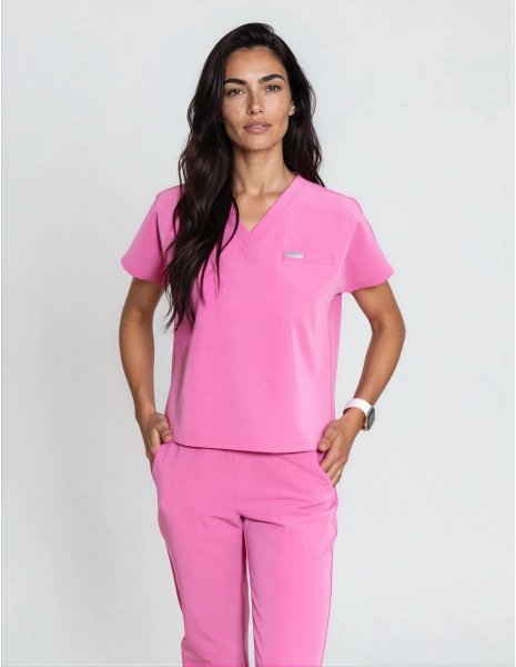 Medical Scrub Top Vessa - HOT PINK