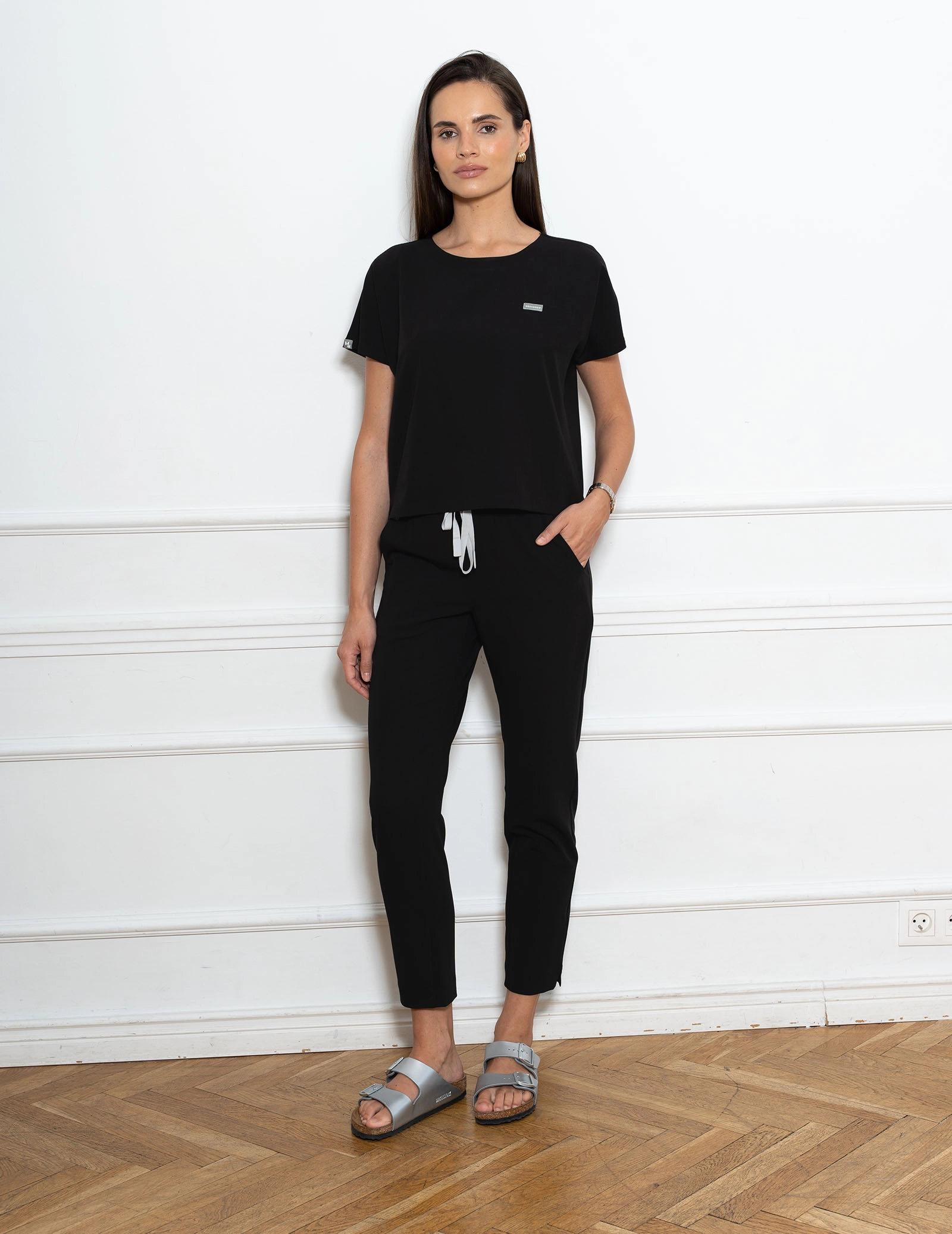 Medical Scrub Top Alisse - BLACK