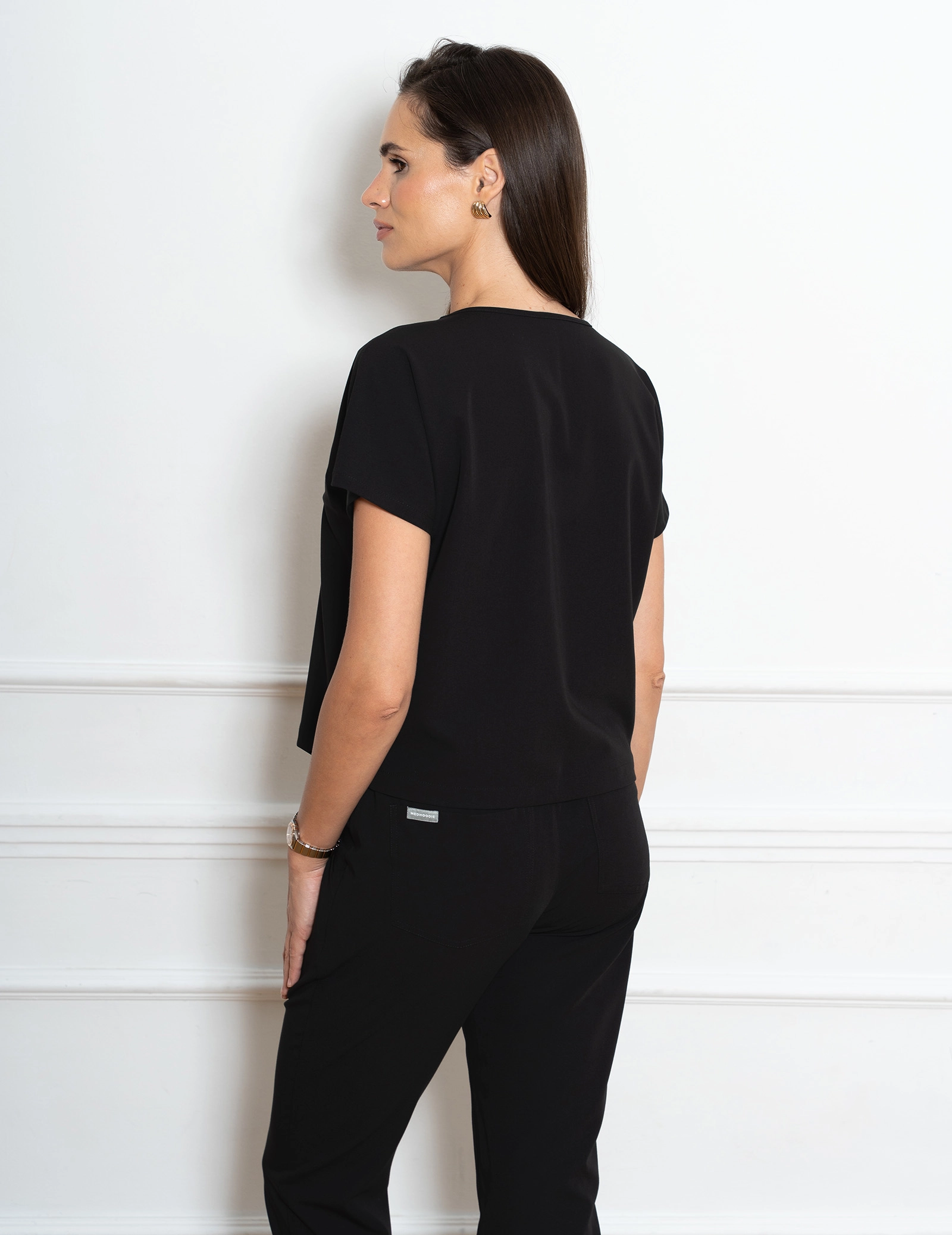Medical Scrub Top Alisse - BLACK