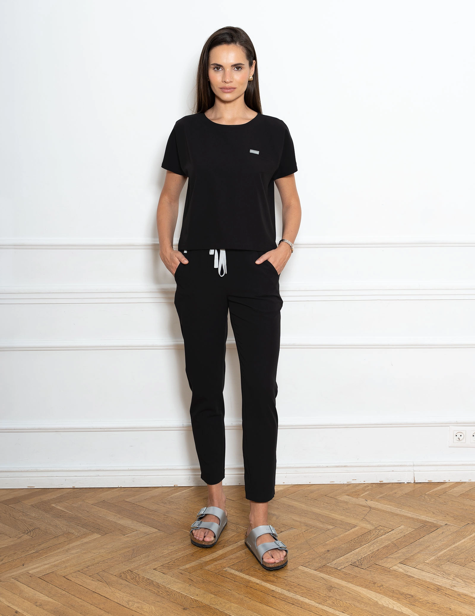 Medical Scrub Top Alisse - BLACK