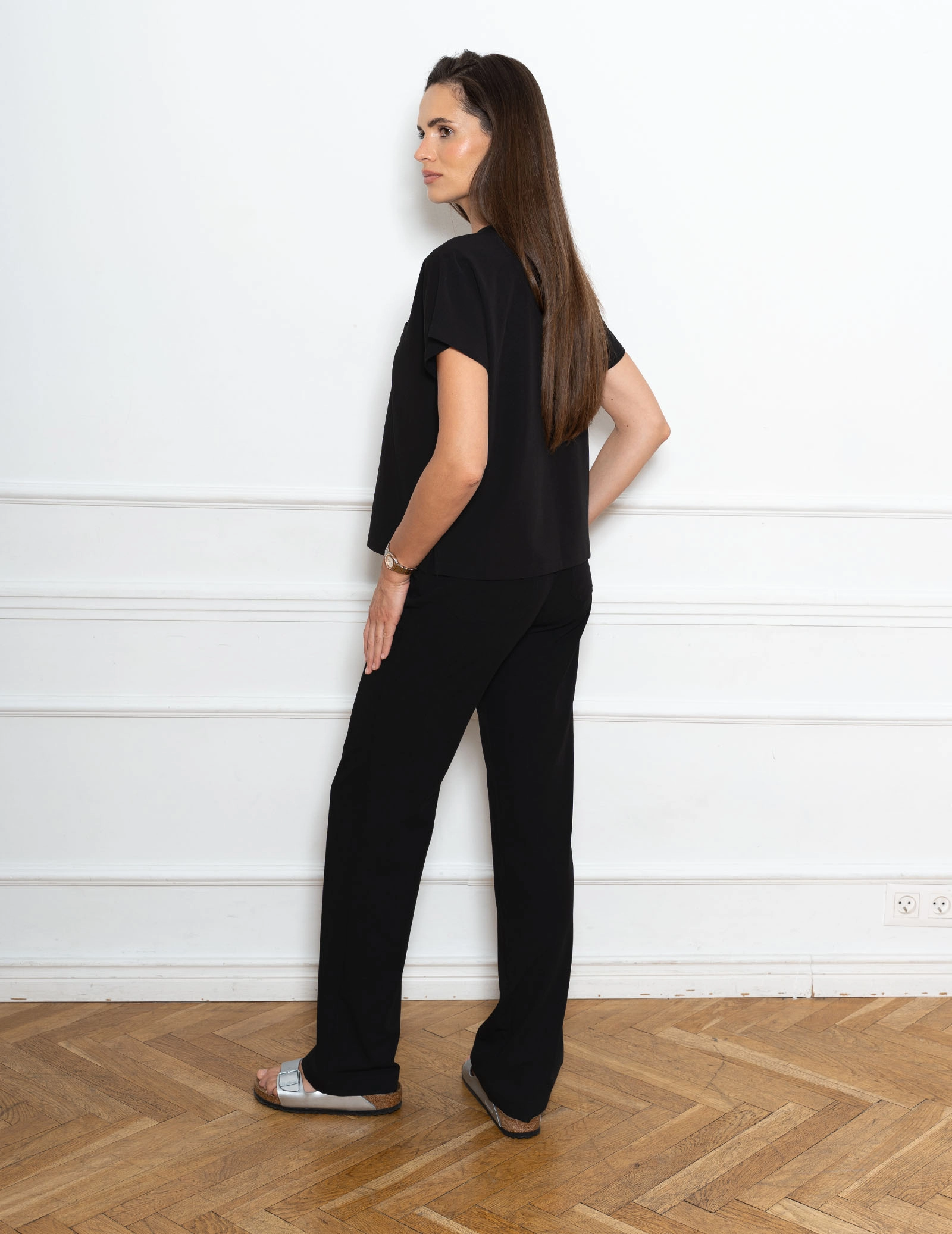 Medical Scrub Top Vessa - BLACK
