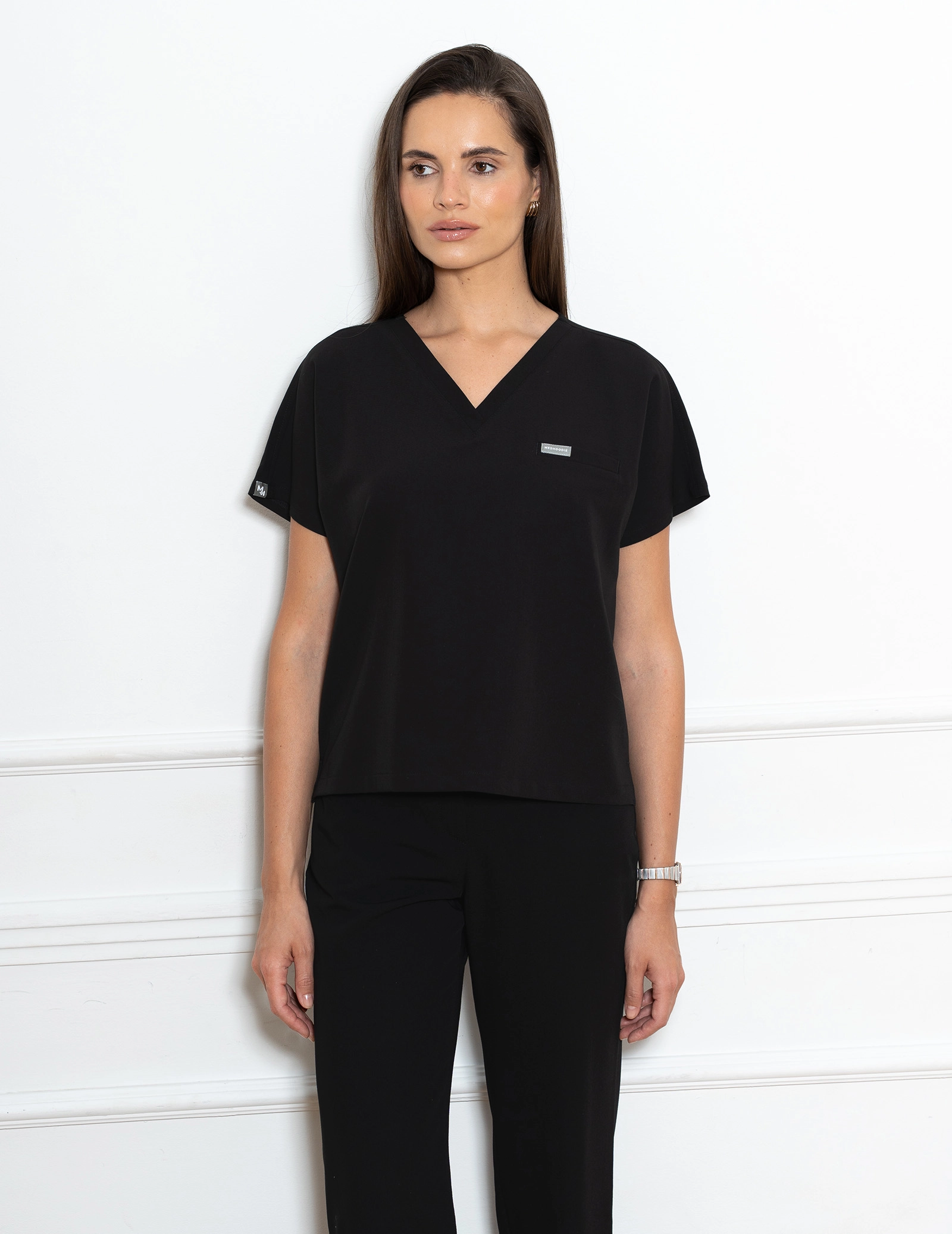 Medical Scrub Top Vessa - BLACK
