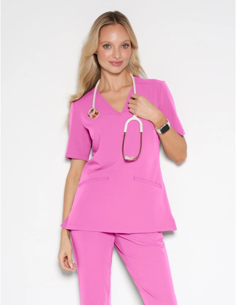 Medical Scrub Top Casy - HOT PINK