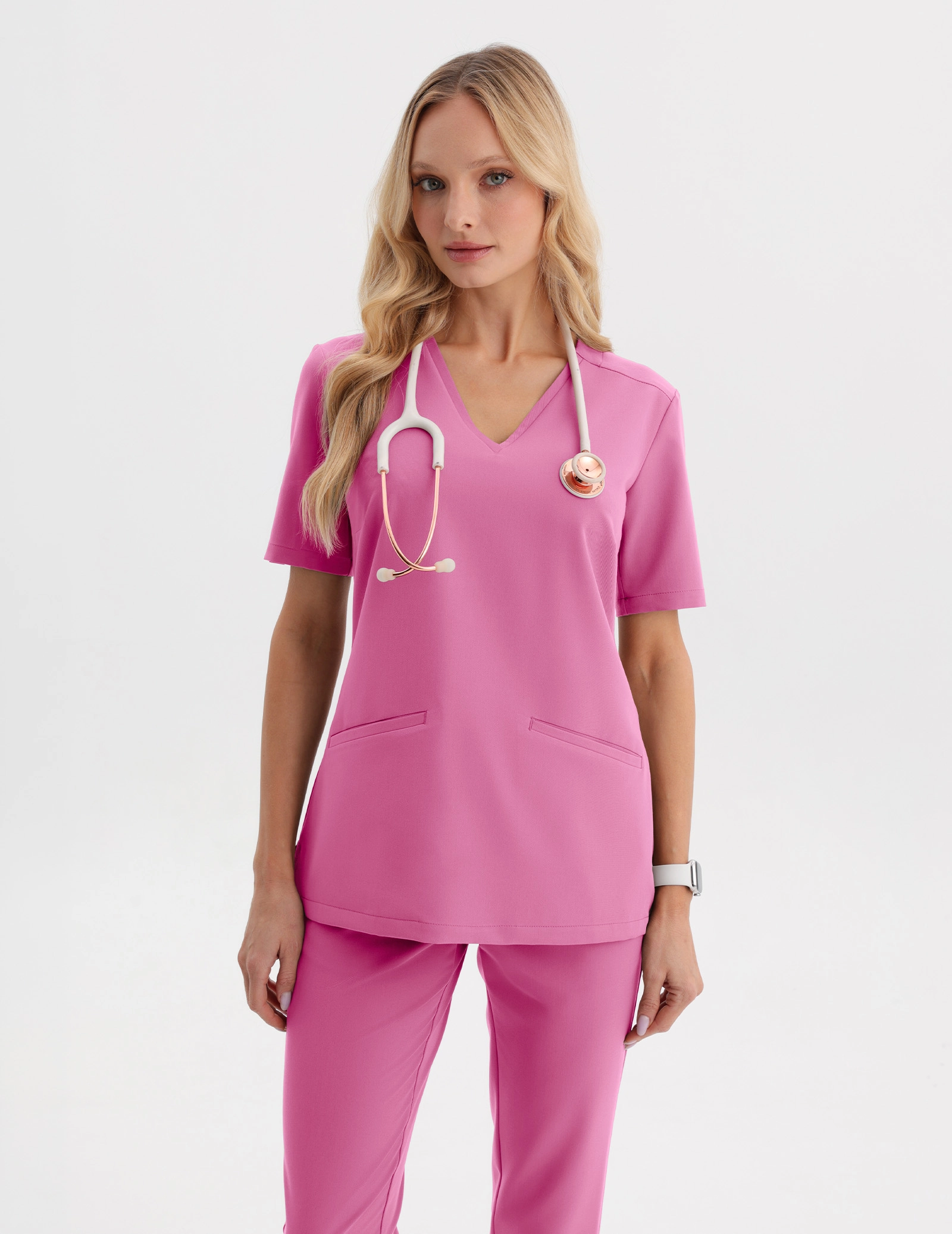 Medical Scrub Top Casy - HOT PINK