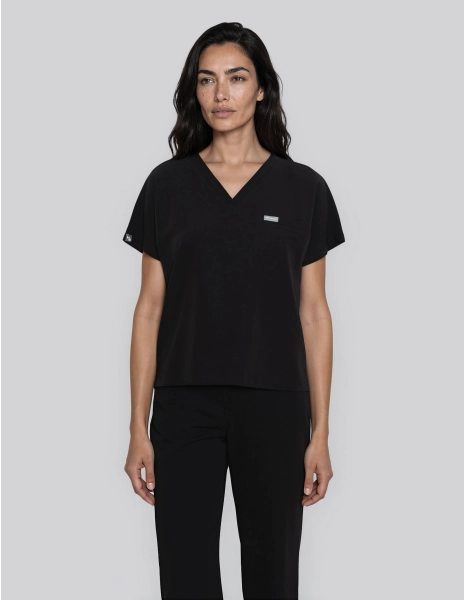 Medical Scrub Top Vessa - BLACK
