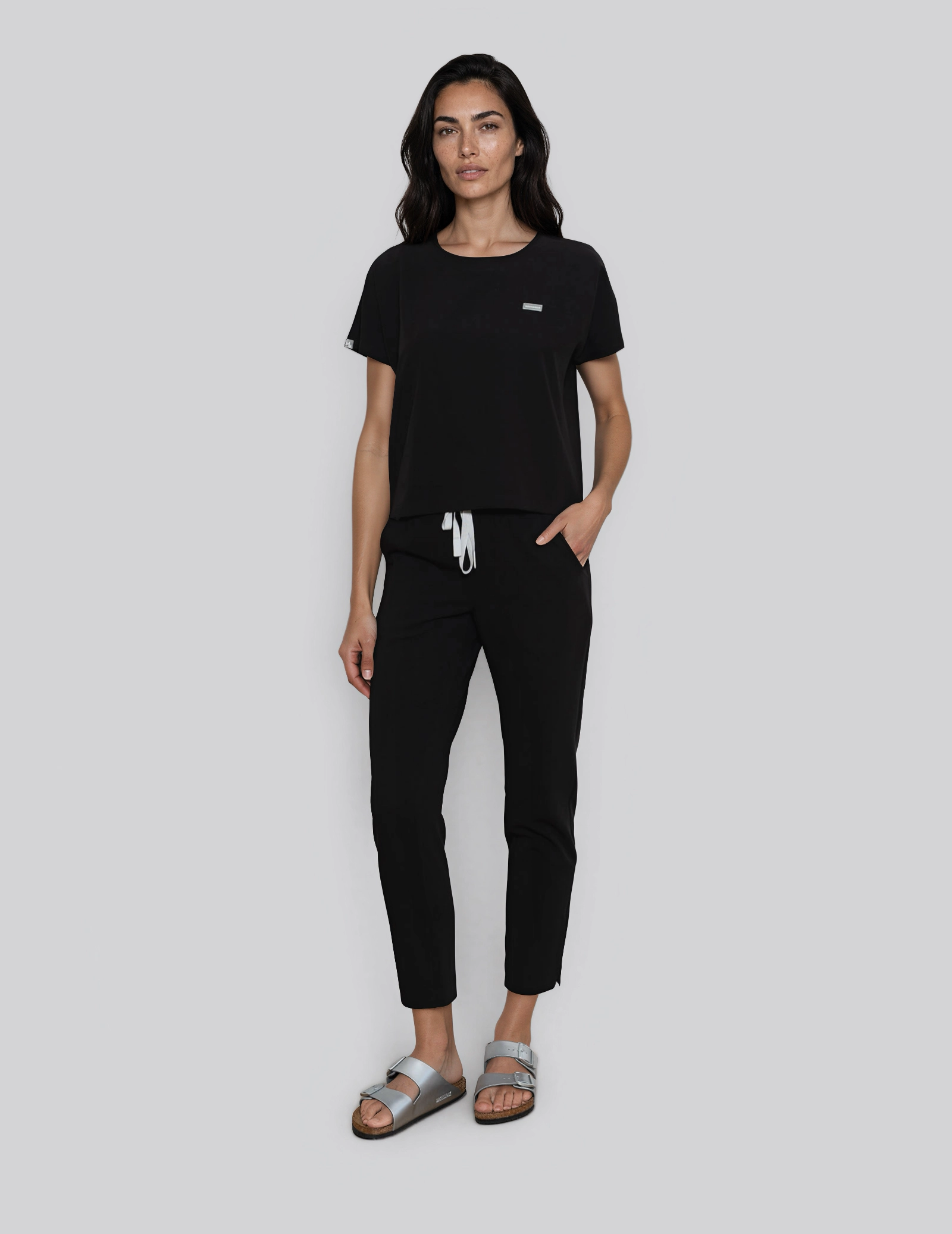 Medical Scrub Top Alisse - BLACK