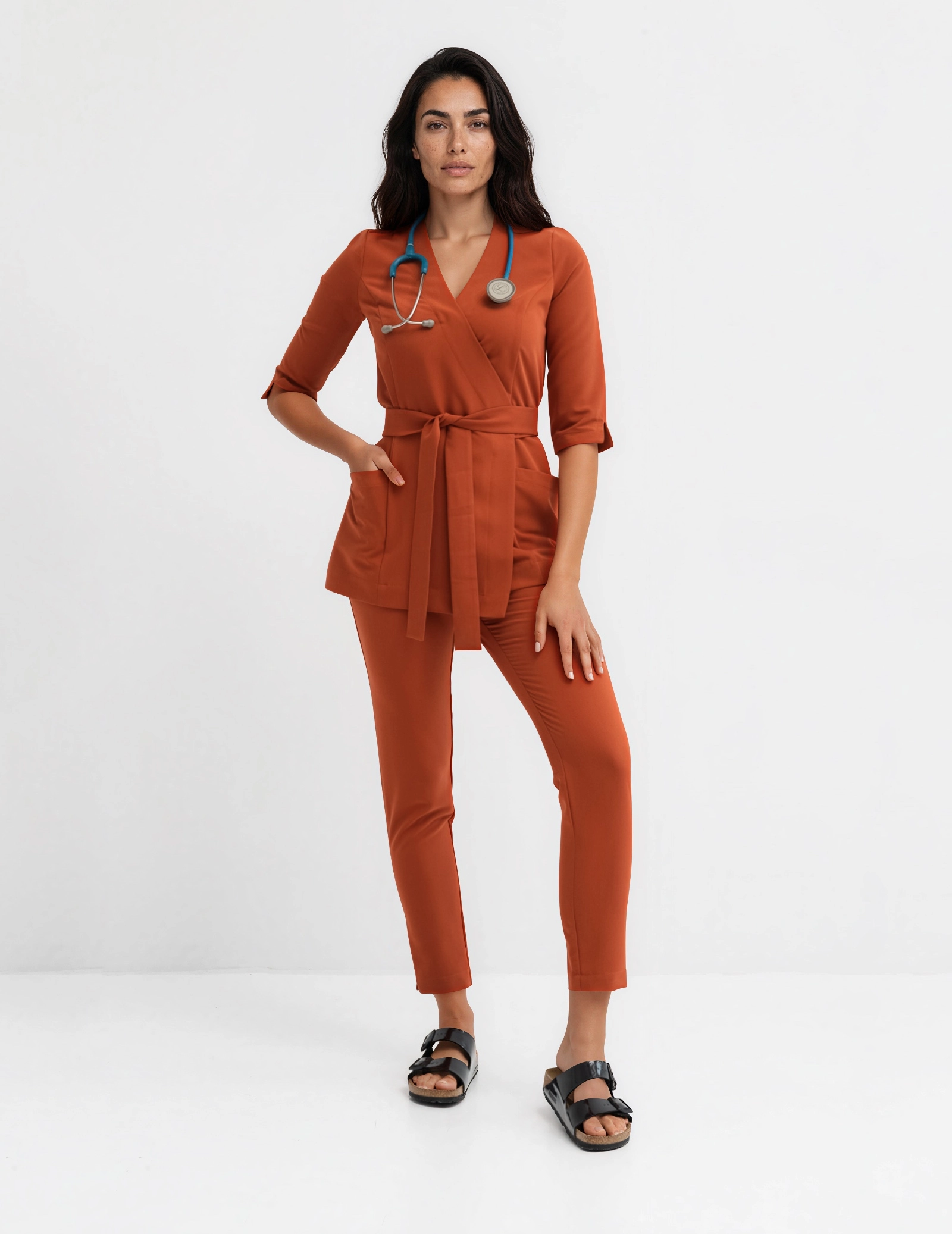 Women's Medical Scrub Pants Slim Fit - ROOIBOS TEA